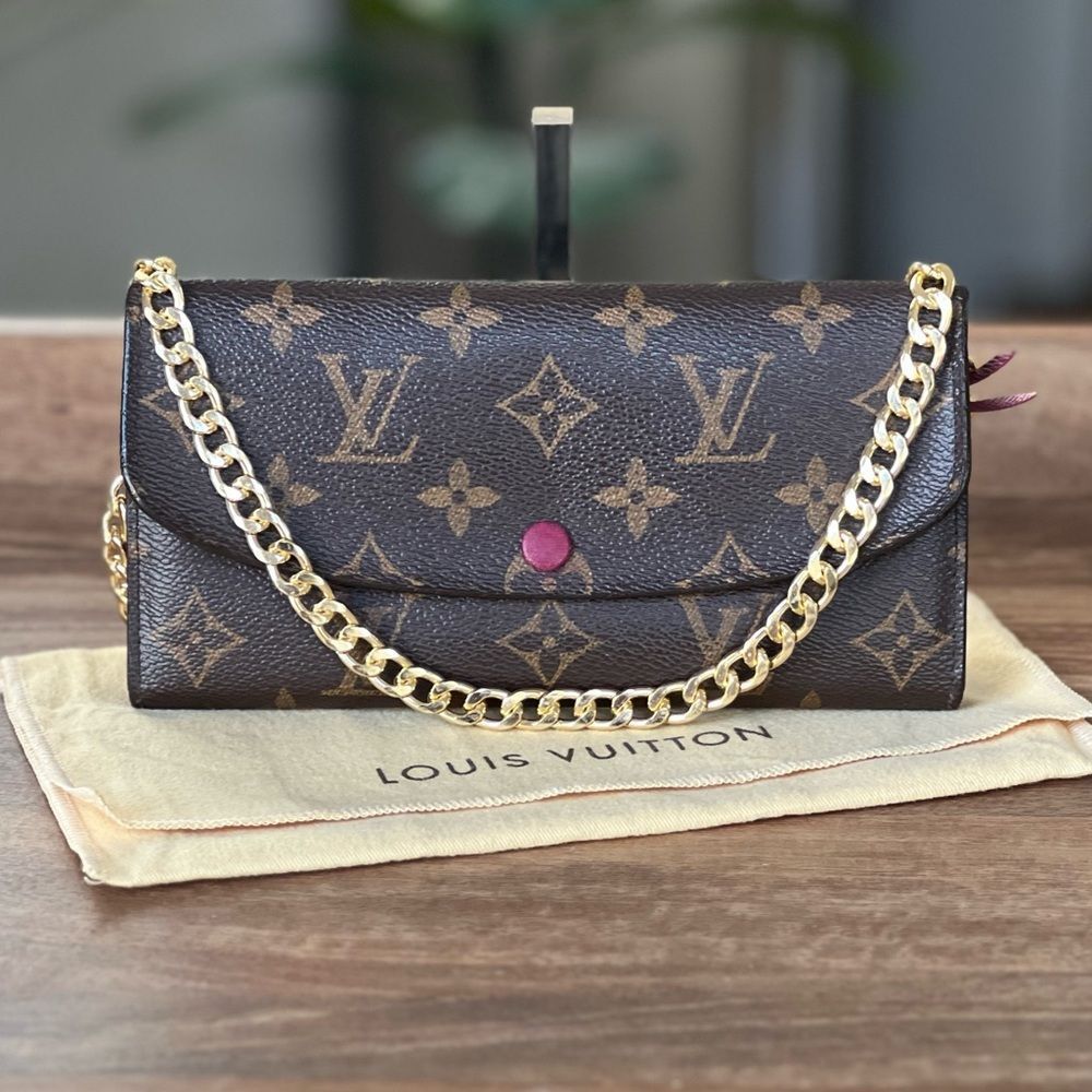 💯 AUTH Louis Vuitton monogram Emily wallet on chain - Picture 1 of 12